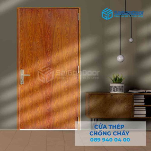 Cửa Thép Chống Cháy P1 van Gỗ 2